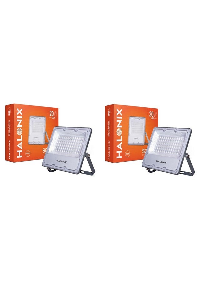 Halonix Halonix 20W Waterproof Outdoor led Flood Light | Halogen Light,Focus Light for Garage,Parking,Shop -(Cool White)-Pack of 2|Short Circuit & Surge Protection. - Image 1