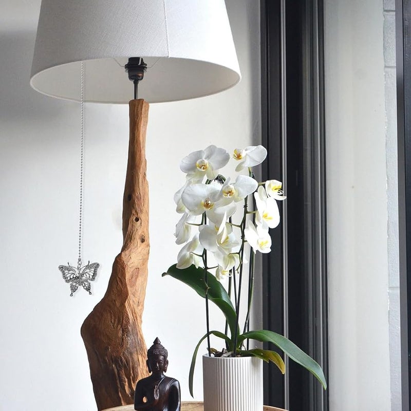 2Pcs Retro Style Ceiling Fan Pull Chain Extender with Decorative Butterfly Pendant Easy Installation - Image 4