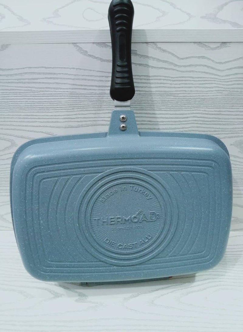 ثيرمو آد جريل دابل تقيل جدا جرانيت ماركة ثيرمواد صناعه تركى خامه تقيله جداً مميزات أطقم ثيرمواد عن غيرها قالب من الألومنيوم مطلى بطبقات من الجرانيت خامه تقيله جداً خاصية عدم الالتصاق عالية جدا خاصية عدم الخدش عالية جدا تكنولوجيا طلاء الجرانيت غير قابل للالتصاق مقاوم للحرارة حتى 220 درجة مئوية يمكن دخوله غسالة الأطباق جريل مقاس 36 سم - Image 3