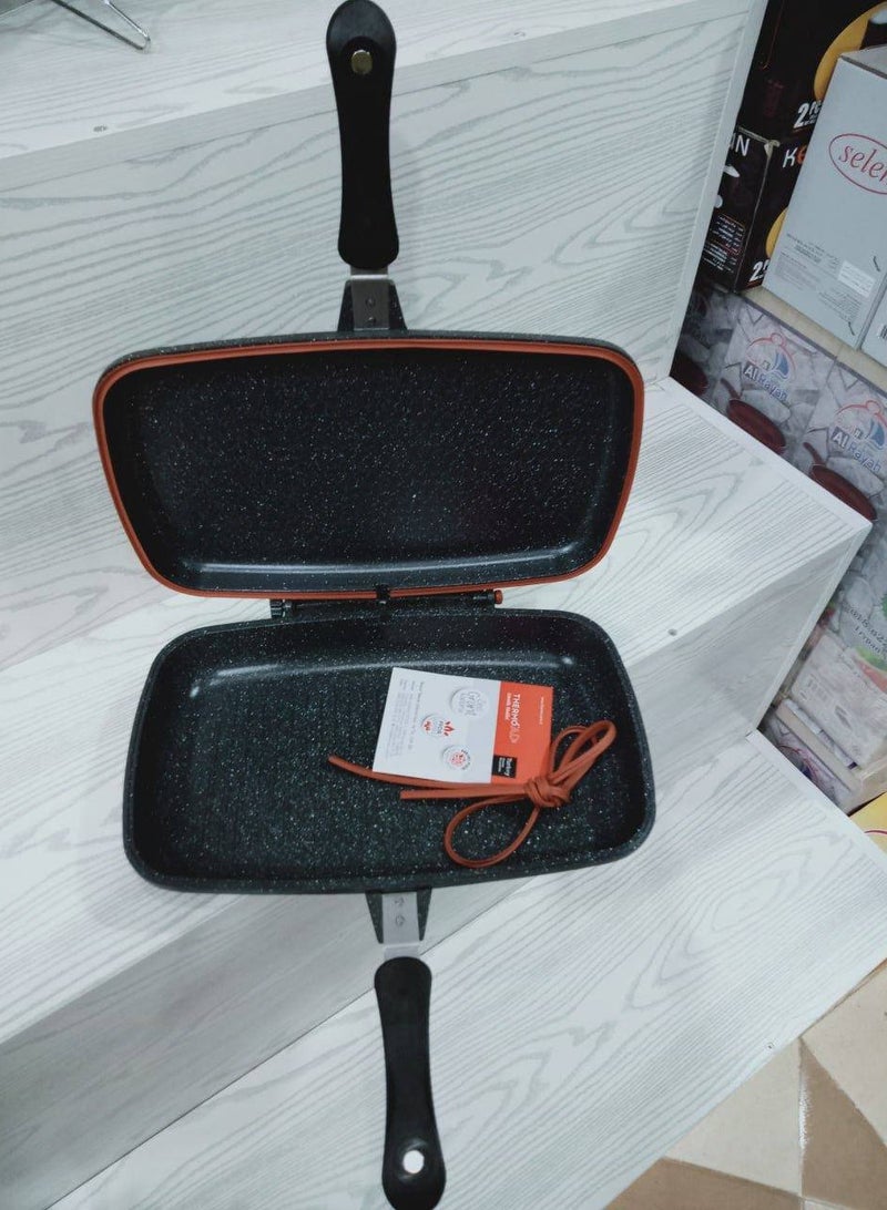 ثيرمو آد جريل دابل تقيل جدا جرانيت ماركة ثيرمواد صناعه تركى خامه تقيله جداً مميزات أطقم ثيرمواد عن غيرها قالب من الألومنيوم مطلى بطبقات من الجرانيت خامه تقيله جداً خاصية عدم الالتصاق عالية جدا خاصية عدم الخدش عالية جدا تكنولوجيا طلاء الجرانيت غير قابل للالتصاق مقاوم للحرارة حتى 220 درجة مئوية يمكن دخوله غسالة الأطباق جريل مقاس 36 سم - Image 4