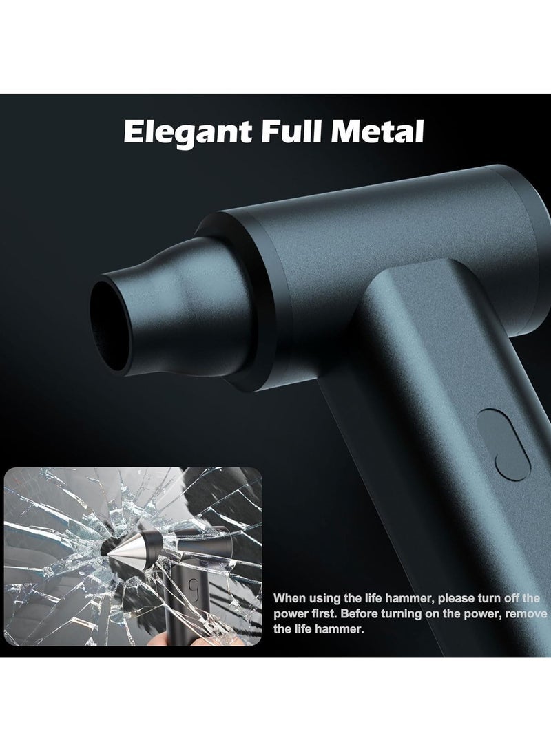 JAJEEK Compressed Air Duster, True 130000RPM Full Metal, 8000mAh Rechargeable Cordless Jet Dry Air Blower, 7 in 1 Adjustable Speed Turbo Fan Portable for Keyboard, Car, Home &Travel, Black - Image 3