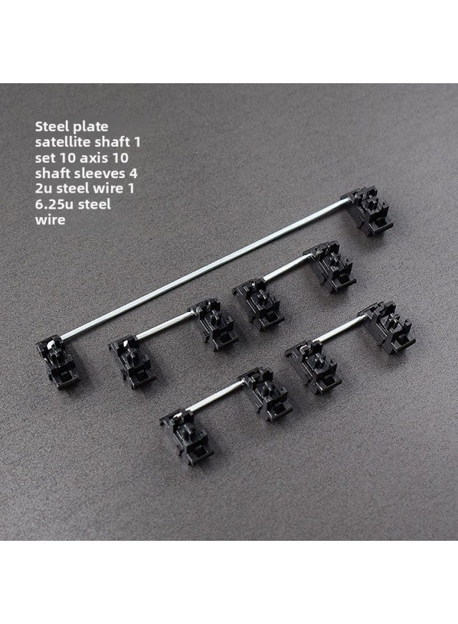 Steel Plate Satellite Axis Saint/Sea Salt Lemon/Black And White Color Matching Suitable For Mechanical Keyboard Large Key Gold-Plated Steel Wire