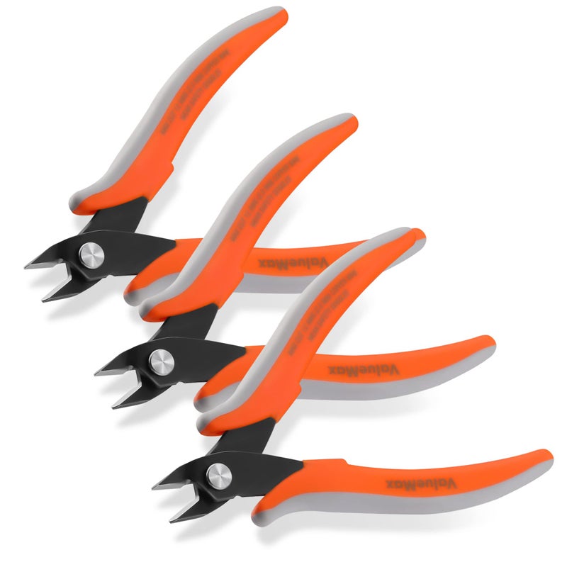 ValueMax Flush Wire Cutters 3 Pack 5 Inch Precision Micro Cutter AntiSlip Flush Cut Pliers Diagonal Side Cutters for Electronics Aluminum Jewelry 3D Printing and Soft Copper Wire