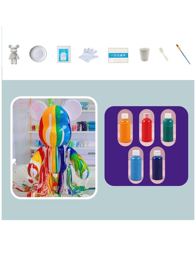 Cutie Cute DIY Painting Fluid Bear Teddy Bear Painting Kit 5 Color Set 33cm  - Image 2