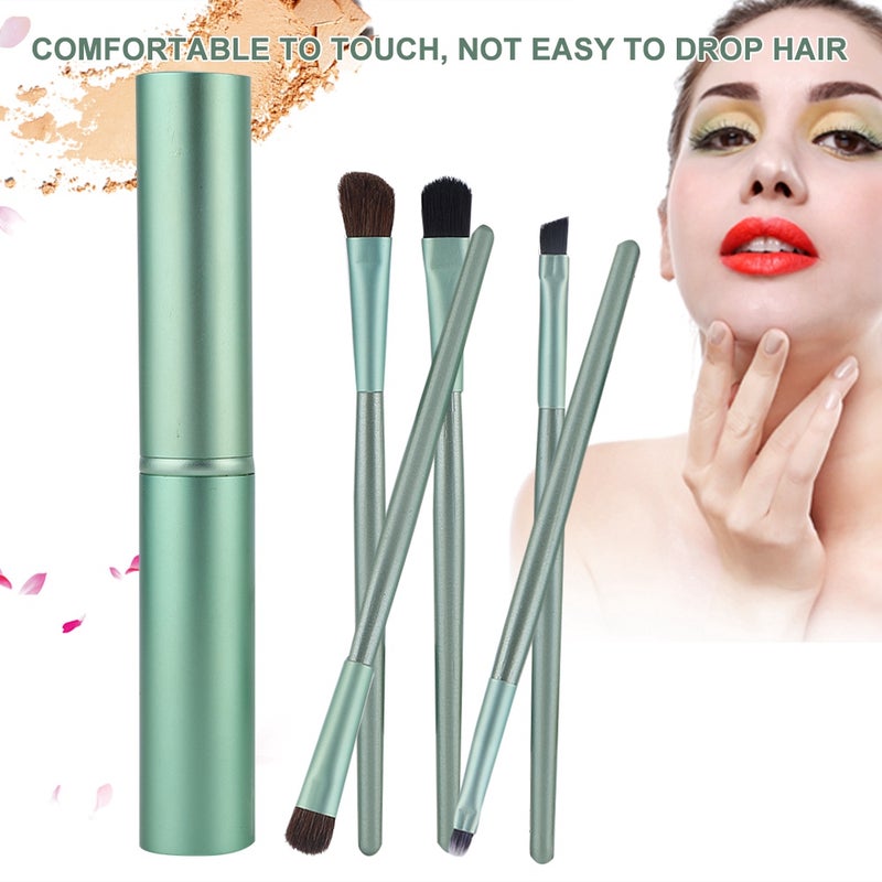 5pcs Portable Cosmetic Brush Eyeshadow Foundation Powder Brush Set Makeup Tool (Green) - Image 3