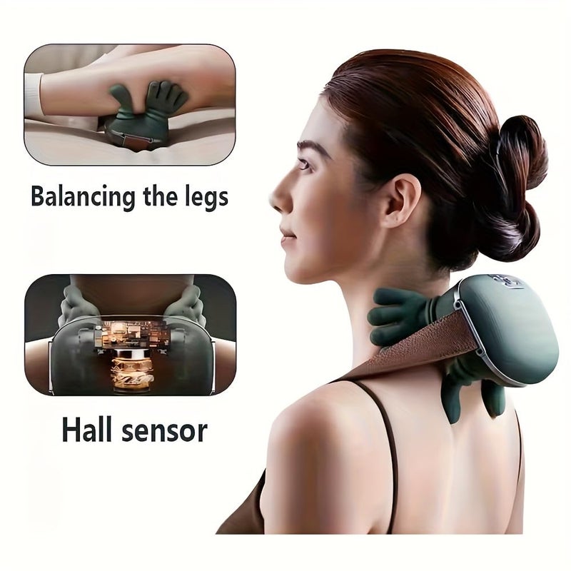 Dexmary Neck Massager with Heat, Neck Massager for Pain Relief Deep Tissue, Shiatsu Shoulder and Back Massager with 3 Modes & 2 Heat Levels, Portable and Rechargeable, Relax Muscle Tension (Green) - Image 3