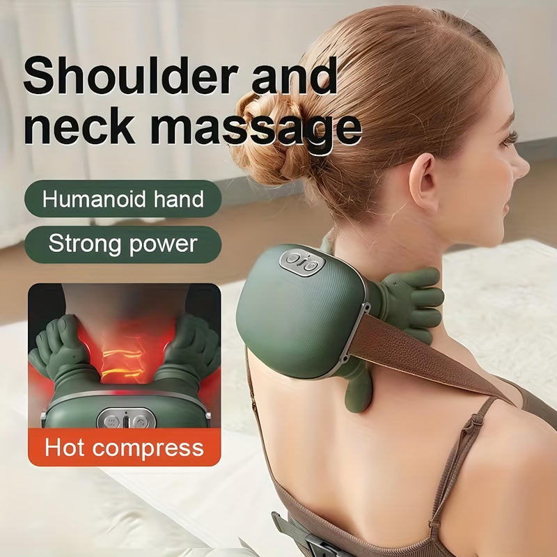 Dexmary Neck Massager with Heat, Neck Massager for Pain Relief Deep Tissue, Shiatsu Shoulder and Back Massager with 3 Modes & 2 Heat Levels, Portable and Rechargeable, Relax Muscle Tension (Green) - Image 5