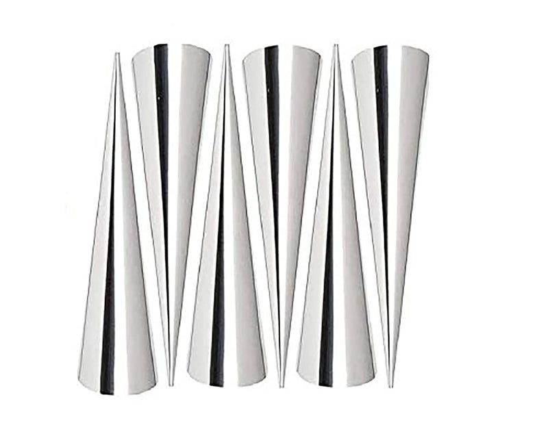 CONNECTWIDE STORE77 DIY NonStick Stainless Steel Baking Cones Set 6 Pack Cream Horn Molds 55 inch Stainless Steel Baking Cones Cream Horn Forms for Croissant Shell Cream Roll 6Pcs Cone 15 x 4 CM  - Image 4