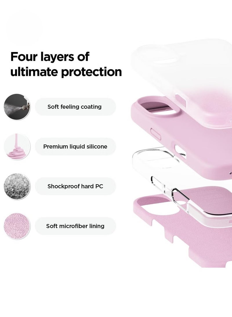 ELTRAZONE Hot Pink Liquid Silicone iPhone 16 Plus Case – Full Body Shockproof Protection with Soft Microfiber Lining, Slim & Scratch-Resistant - Image 3
