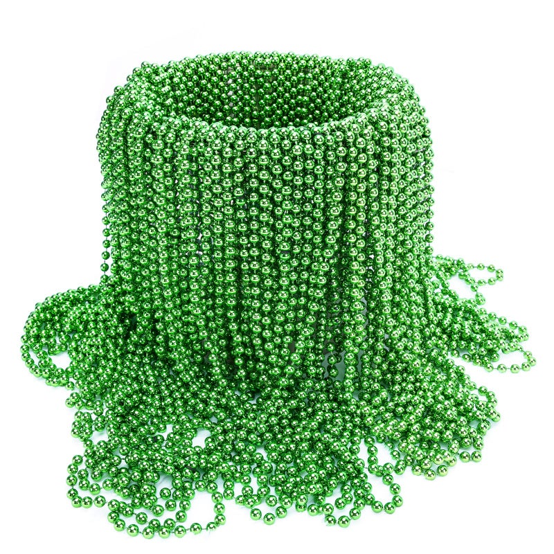 Rukie 144 Pcs Stpatricks Day Beads Bulk 33 Inch 7mm Green Carnival Beaded Necklaces Decorations For Stpatricks Day Festivals Mardi Gras Parades Night Club Dressup Events Party Costume
