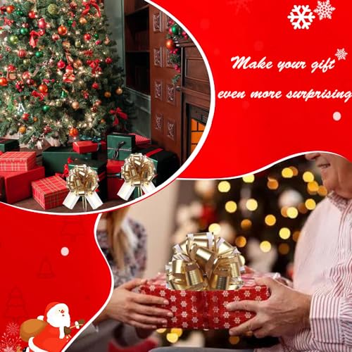 HQJAXJ 6 PCS Pull Bows,Gold Gift Bows for Presents 6 inch Pull Bow for Gifts Wrapping Party Gift Boxes Bow Basket Packaging Bows for Valentine's Day Presents Flower Decorations (gold) - Image 5