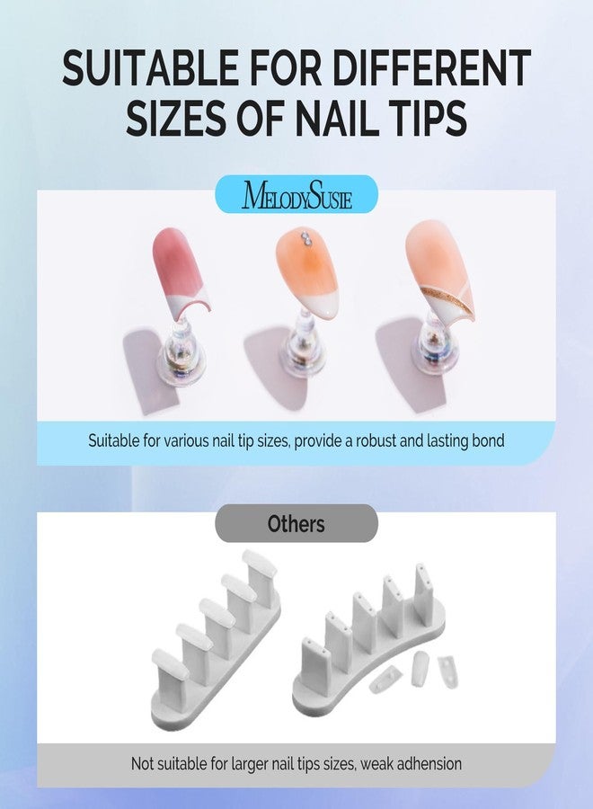 MelodySusie Nail Stand for Press Ons, 2 Sets Blue Acrylic Magnetic Base for Painting Display Holder with Reusable Adhesive Putty for Home DIY Salon Supplies - Image 5