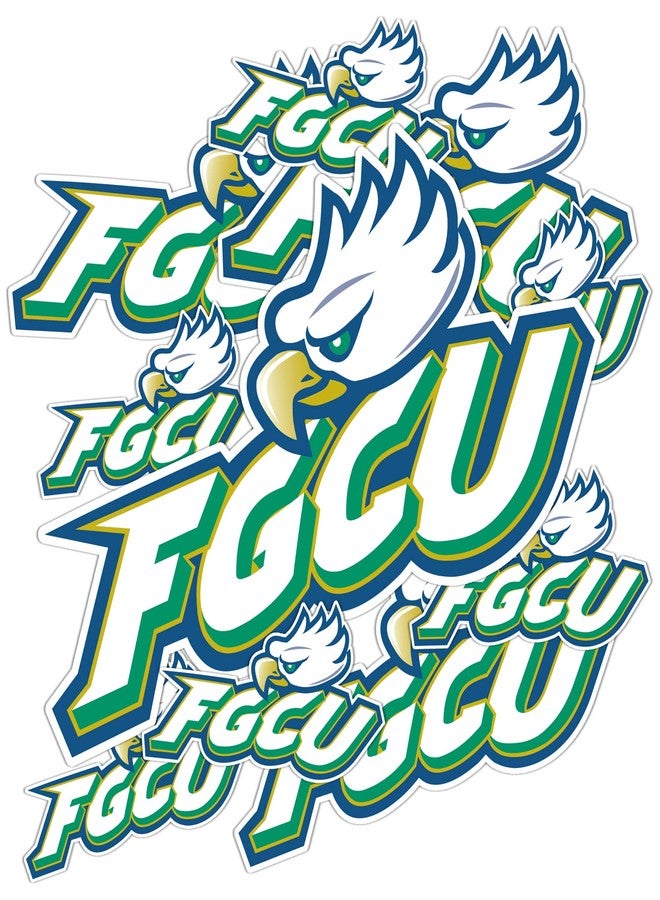 Desert Cactus Florida Gulf Coast University Sticker FGCU Eagles Sticker Vinyl Decals Laptop Water Bottle Car Scrapbook Sheet T3 (Type 3-1) - Image 1