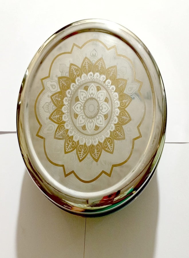 Silvester® Stainless Steel Rangoli Laser Design Spice Storage Masala Dabba - Image 2