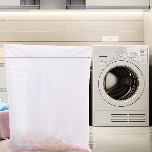 Kimmama Laundry Mesh Wash Bags, Lingerie Bags for Washing Delicates, Mesh Laundry Bags for Washing Machine, White Net, Grey Zipper, Super Large - Image 5