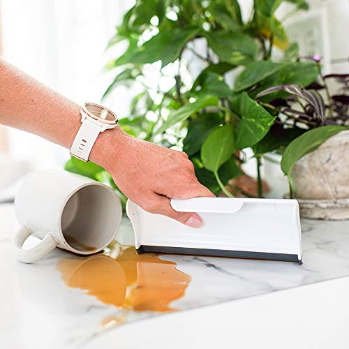 Full Circle Crumb Runner, Counter Sweep and Squeegee, Compact Brush for Sink & Kitchen Countertops, White - Image 4