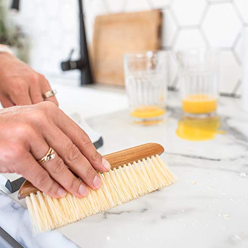 Full Circle Crumb Runner, Counter Sweep and Squeegee, Compact Brush for Sink & Kitchen Countertops, White - Image 2