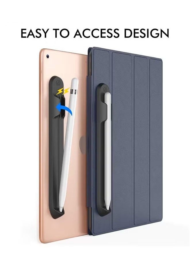 Black Pencil Holder Compatible with Apple Pencil (1st  2nd Generation) Sling Sleeve PU Leather Pouch Case Pocket Accessories Elastic Band Fit iPad 8th 7th Mini 5th/Notebook/Tablets - Image 3