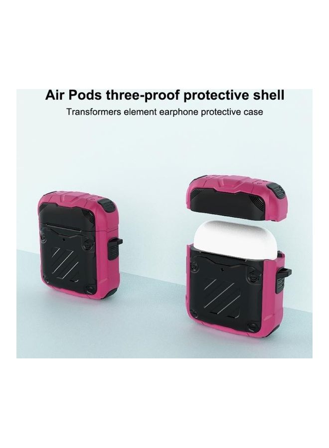 Three Defenses Transformers Second Generation Protective Case With Hook Up For Apple AirPods 1/2 Black/White - Image 2