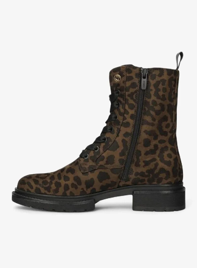 MEXX BROWN Animal Print Lace-Up Ankle Boots for Women | Best Price UAE