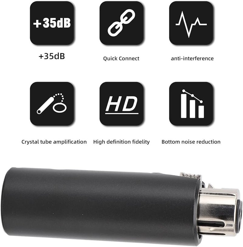 Professional XLR Microphone Preamp Booster 48V Phantom Power Low Noise 35dB Gain - Image 5