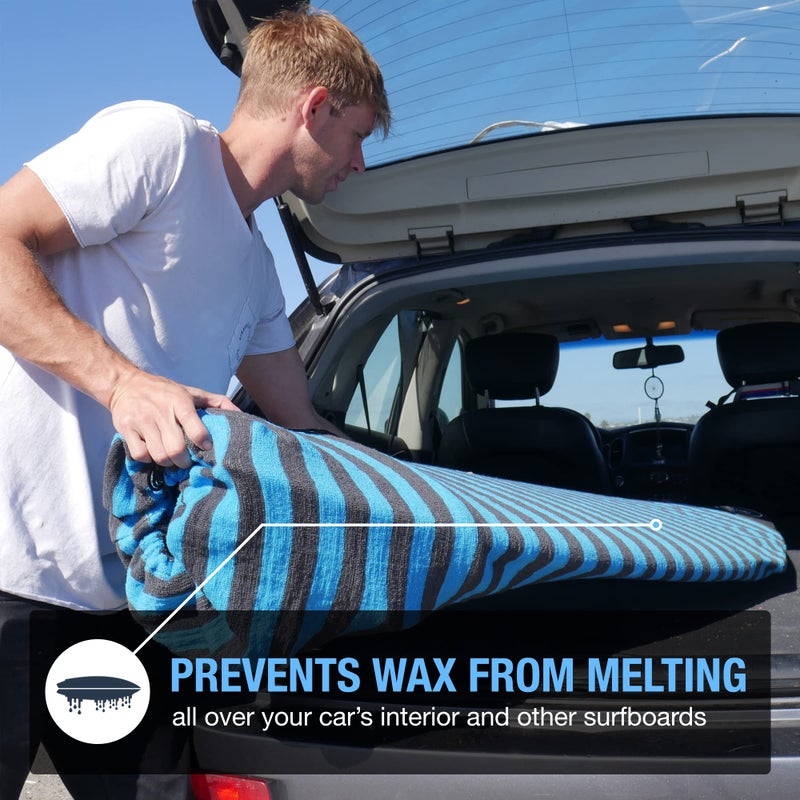 Ho Stevie! surfboard Sock Cover - Light Protective Bag for your Surf Board [Choose Size and Color]  Blue and Gray 6'0" - Image 2