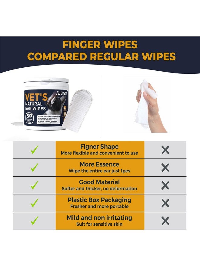 Doco Dog Ear Wipes  All Natural Finger Veterinary Pet Ear Wipes With Eucalyptus, Aloe  50 Count - Image 3