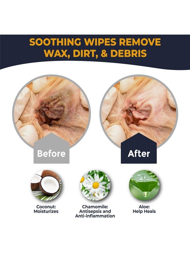 Doco Dog Ear Wipes  All Natural Finger Veterinary Pet Ear Wipes With Eucalyptus, Aloe  50 Count - Image 5