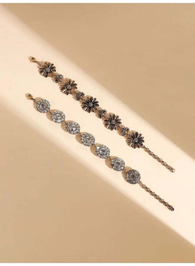 SOHI Pack Of Metallic Daisy Artificial Bracelet Jewellery