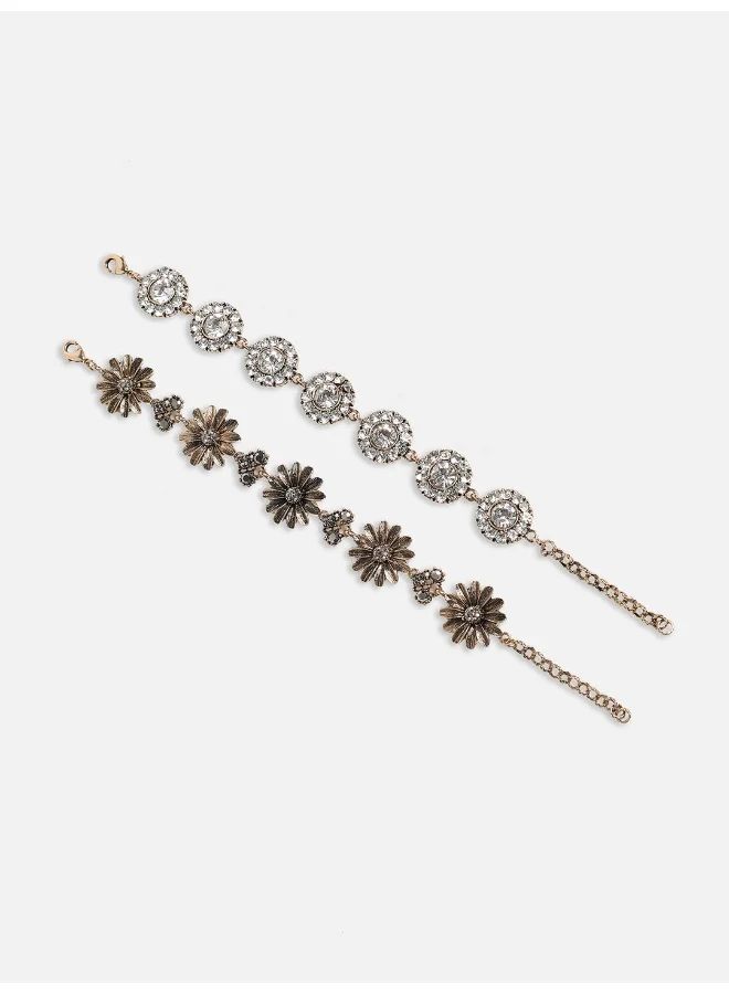 SOHI Pack Of Metallic Daisy Artificial Bracelet Jewellery