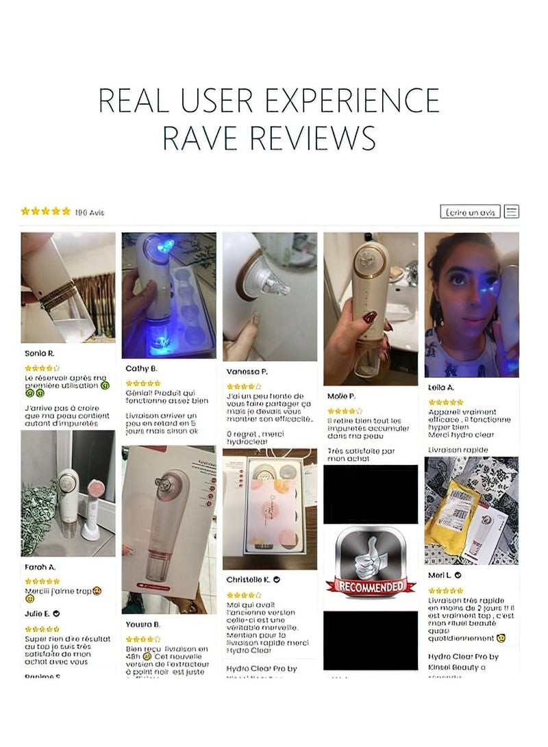 كينسي بيوتي جهاز تنظيف المسام 4 في 1 لإزالة الرؤوس السوداء بالشفط ذهبي - Image 5