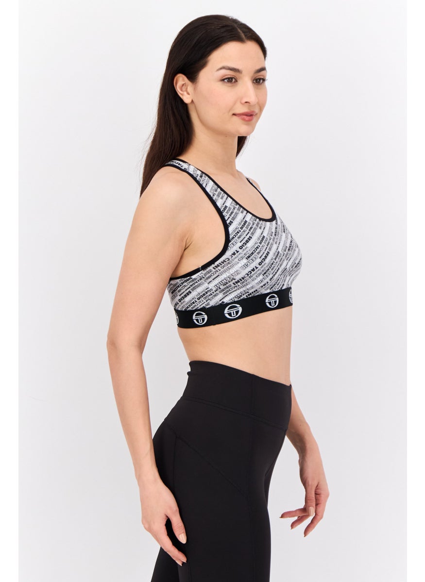 Sergio Tacchini Women Non Padded Sleeveless Training Sports Bra, Grey  - Image 2