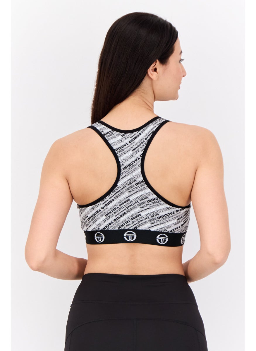 Sergio Tacchini Women Non Padded Sleeveless Training Sports Bra, Grey  - Image 3