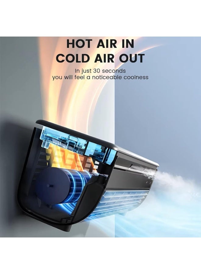 Portable Wall-Mounted Cooling Fan - Air Mist Personal Fan with Type-C Charging – 3-Speed Instant Cooling, Ultra-Quiet 10dB Motor, No-Drill Installation, 3D Airflow for Home, Office & Bedroom  - Image 2