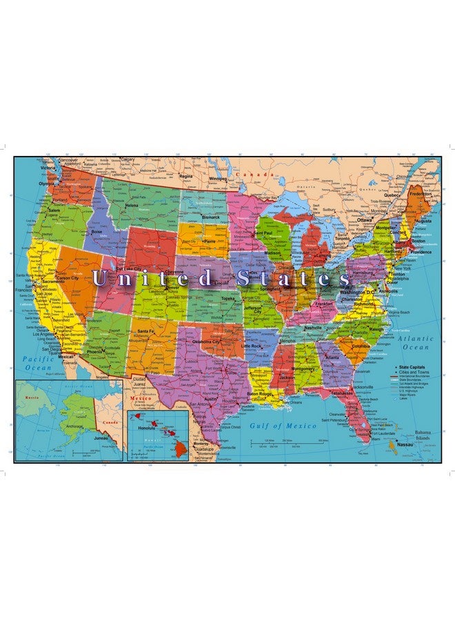 Hennessy Puzzles United States Of America 1000 Piece Map Jigsaw Highways Rivers Capitals - Image 1
