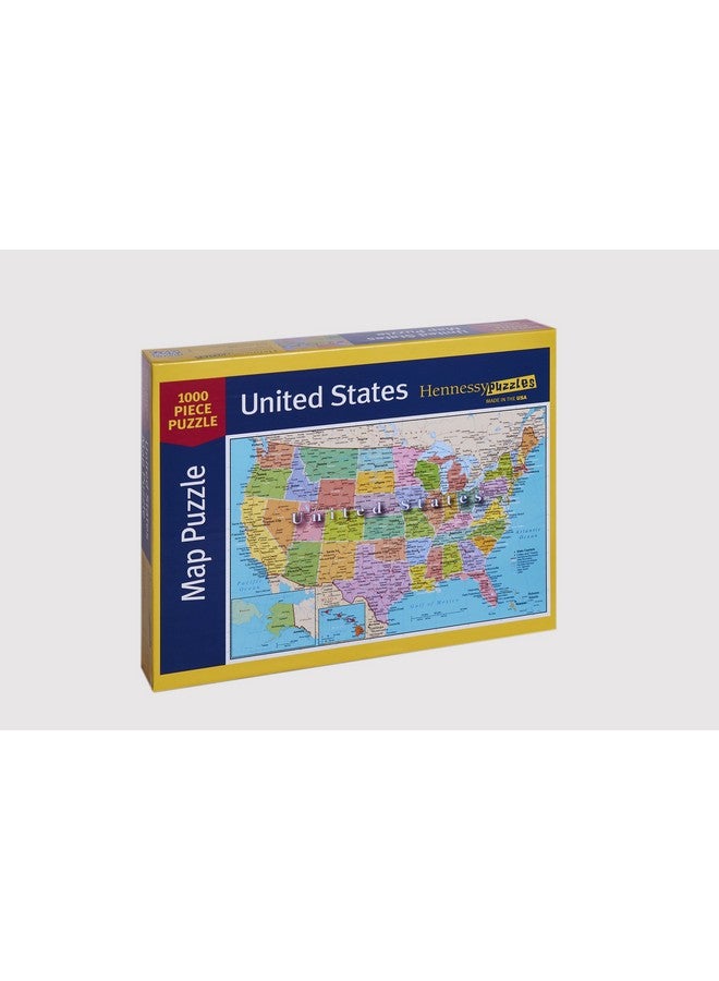 Hennessy Puzzles United States Of America 1000 Piece Map Jigsaw Highways Rivers Capitals - Image 2