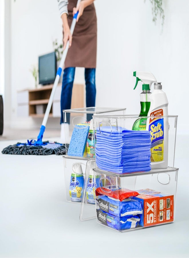 Sorbus Large Clear Plastic Storage Bins with Lids, Clear Stackable Storage Bins, Laundry Room Organizer Bins, Office, Classroom, Playroom, Bathroom, Laundry Room Organization and Storage (4 Pack) - Image 5