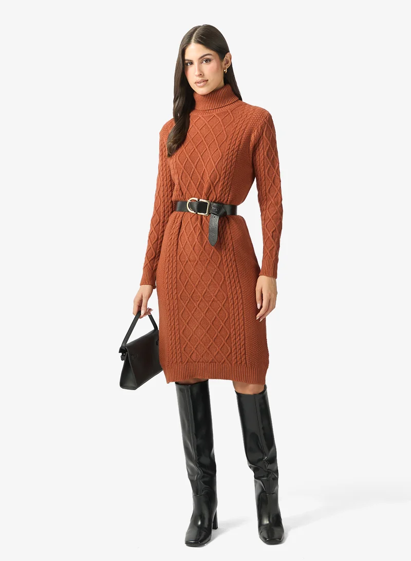 ELLA Cable Knit Sweater Dress