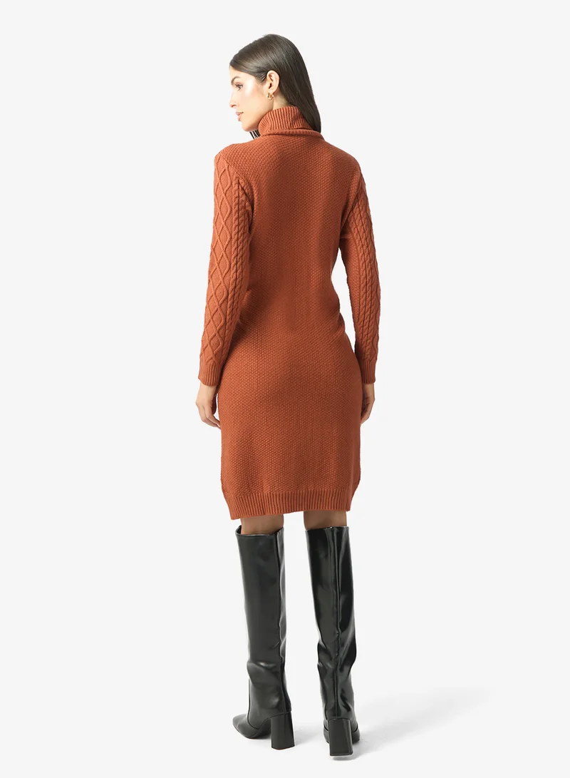 ELLA Cable Knit Sweater Dress