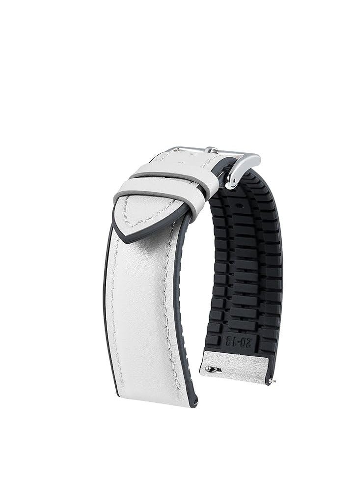 سوار سيليكون جلدي مقاس 22 مم متوافق مع سوار مقاس 22 مم لساعة CMF من Nothing Watch Pro 2 الذكية مقاس 1.32 بوصة - (السوار فقط) أحزمة سوار ذكية... مشبك فضي أبيض - Image 1