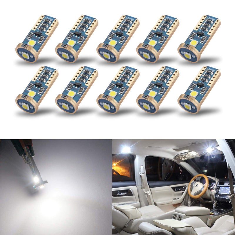 مصابيح LED شديدة السطوع T10 168 194 من iBrightstar لداخل السيارة، ضوء القبة، خريطة، باب، ضوء ترخيص، أبيض زينون