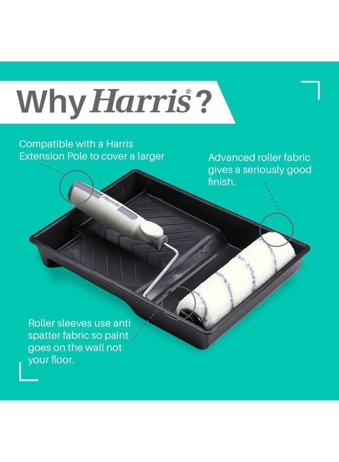 Harris 102012009 Seriously Good Walls & Ceilings Paint Roller Set 9in | Includes 1 x 9" Frame, 4 x 9" Medium Pile Roller Sleeves & Tray | 9" - Image 2