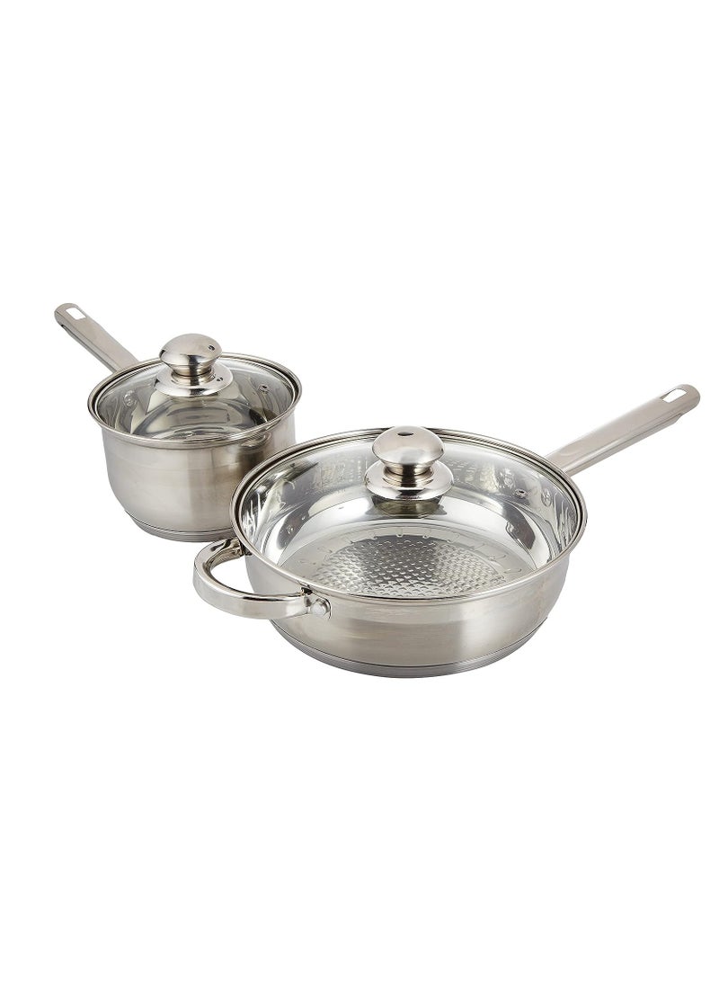 Wilson طقم أواني طهي من الفولاذ المقاوم للصدأ مكون من 12 قطعة من ويلسون، مقلاة وكسرولة ومقلاة شديدة التحمل بمقبض من الفولاذ المقاوم للصدأ - Image 3