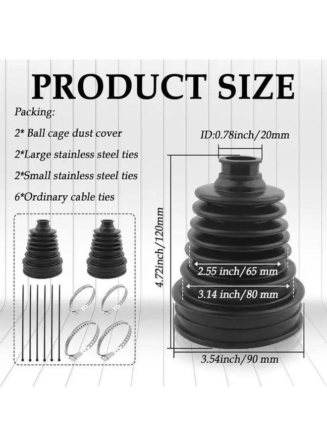 12pcs Universal CV Joint Boot Repair Kit with 4 Clamps 6 Cable Ties Durable Rubber - Image 2