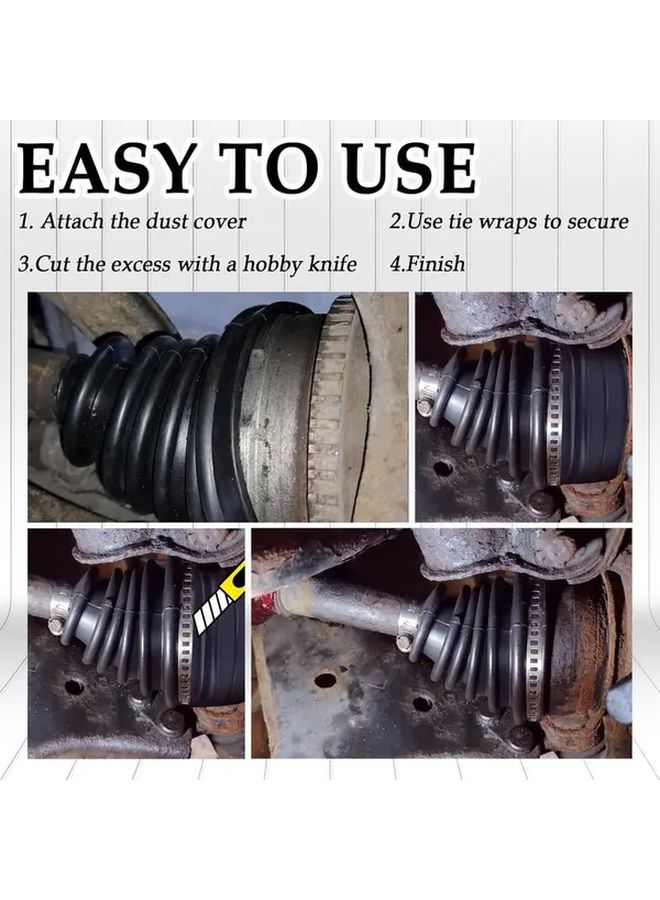 12pcs Universal CV Joint Boot Repair Kit with 4 Clamps 6 Cable Ties Durable Rubber - Image 5