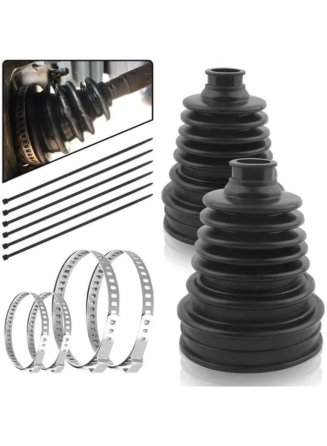12pcs Universal CV Joint Boot Repair Kit with 4 Clamps 6 Cable Ties Durable Rubber - Image 1