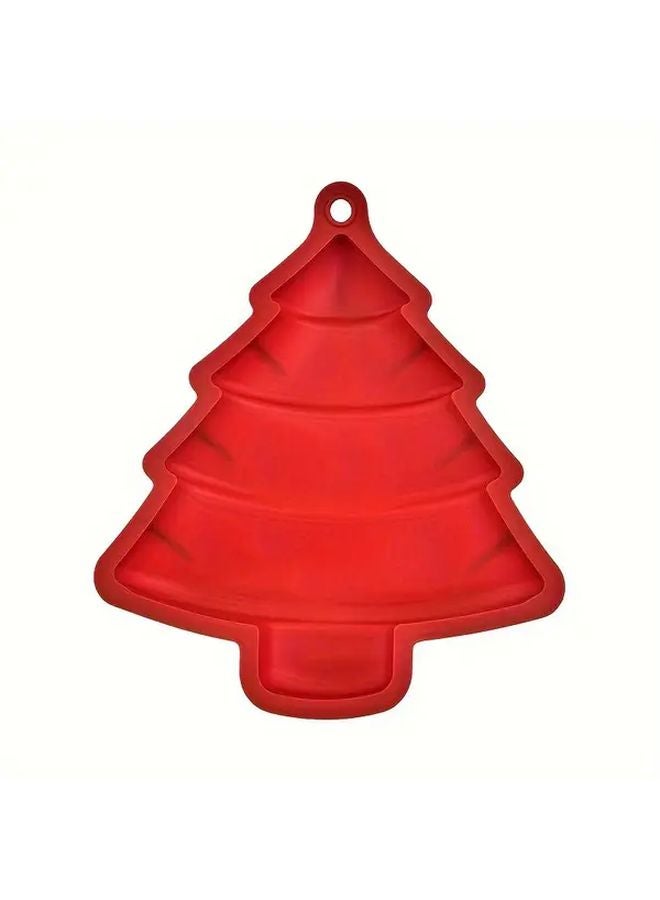 Red Christmas Tree Cake Mold Non Stick Silicone Baking Pan Star Round Edges Easy Release - Image 4