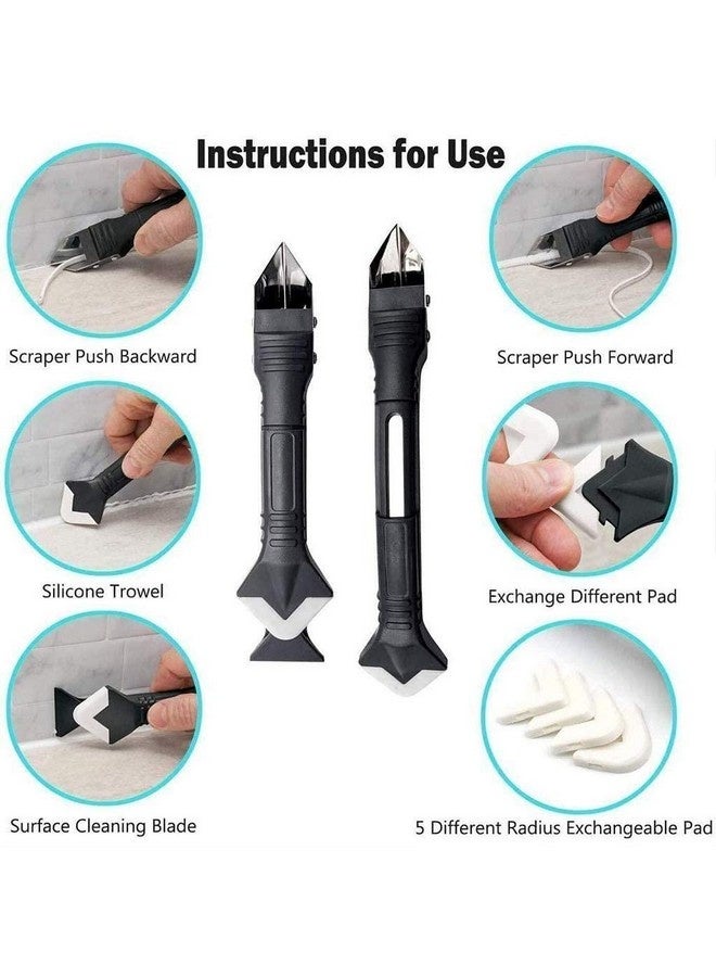 Beauenty 3 in 1 Caulking Finishing Tools,Silicone Caulking Tool, Caulk Remover Tool and Grout Removal Tool, Caulk Remover, Silicone Caulking Tool Kit, with 4pc Glass Glue Angle Scraper  - Image 5