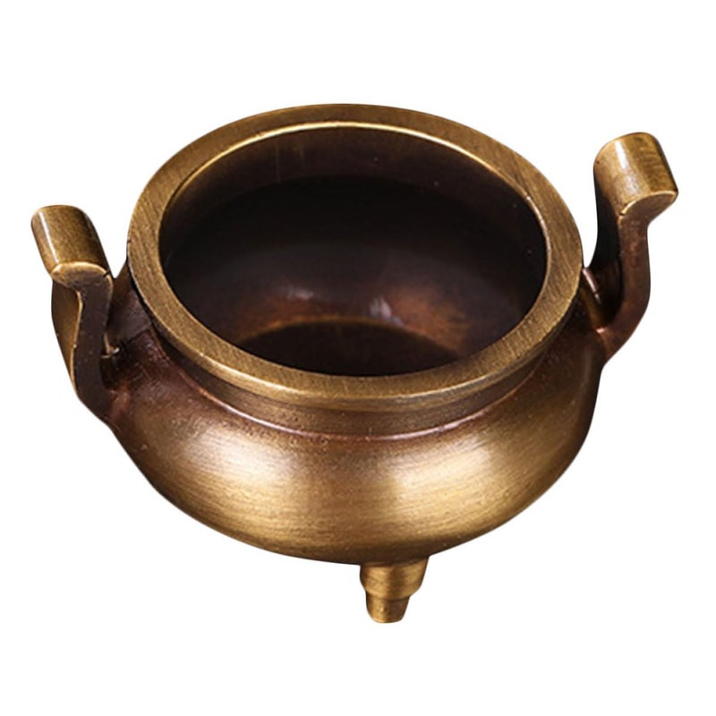 Brass Copper Incense Burner With Handles 3 Legged Home Censer For Meditation Aromatherapy - Image 2
