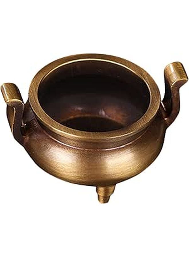 Brass Copper Incense Burner With Handles 3 Legged Home Censer For Meditation Aromatherapy - Image 1